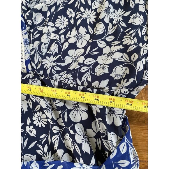 Lane Bryant Womens Size 26 Blue Floral Maxi Dress Sleeveless V-Neck - Picture 10 of 11